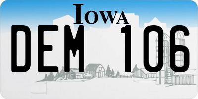 IA license plate DEM106
