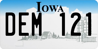 IA license plate DEM121