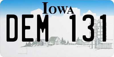 IA license plate DEM131