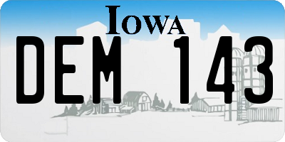 IA license plate DEM143