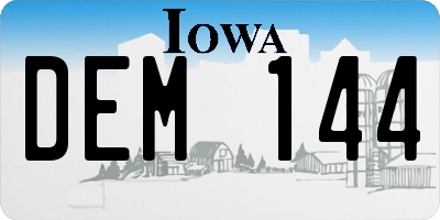 IA license plate DEM144