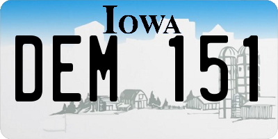 IA license plate DEM151