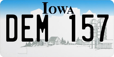 IA license plate DEM157