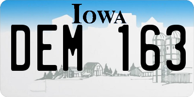 IA license plate DEM163