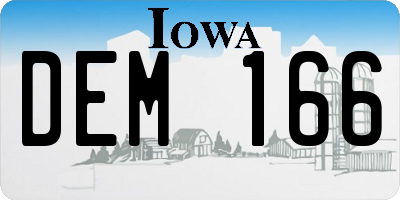 IA license plate DEM166