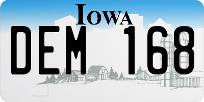 IA license plate DEM168