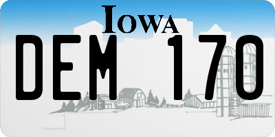 IA license plate DEM170