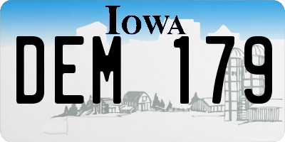 IA license plate DEM179