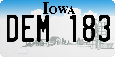 IA license plate DEM183