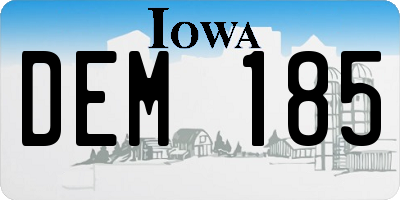 IA license plate DEM185