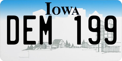 IA license plate DEM199