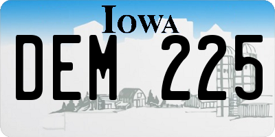 IA license plate DEM225