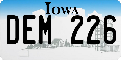 IA license plate DEM226