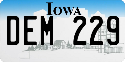 IA license plate DEM229