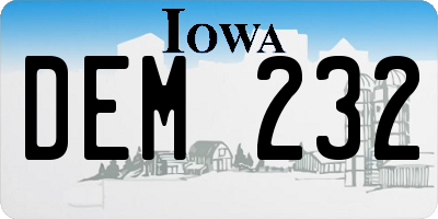 IA license plate DEM232