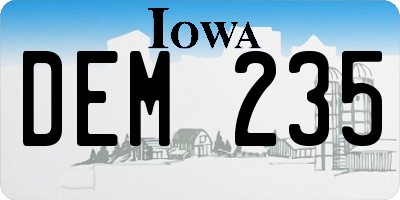 IA license plate DEM235
