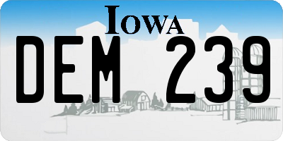 IA license plate DEM239