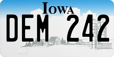 IA license plate DEM242