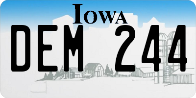 IA license plate DEM244