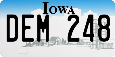IA license plate DEM248