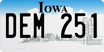 IA license plate DEM251