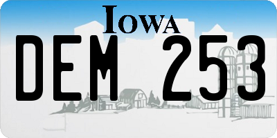 IA license plate DEM253