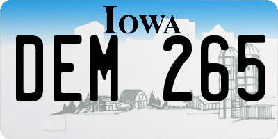 IA license plate DEM265