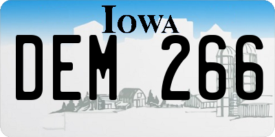 IA license plate DEM266