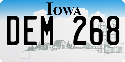IA license plate DEM268