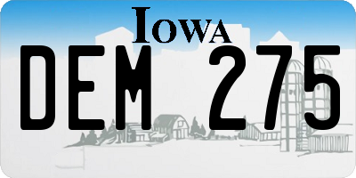 IA license plate DEM275