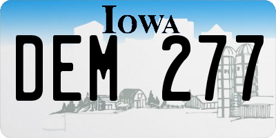 IA license plate DEM277