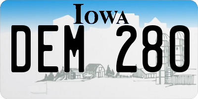 IA license plate DEM280