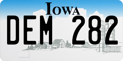 IA license plate DEM282