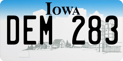 IA license plate DEM283