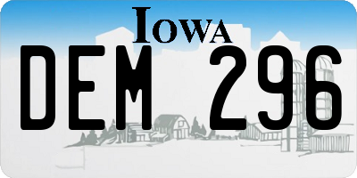 IA license plate DEM296
