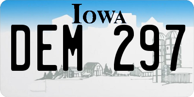 IA license plate DEM297