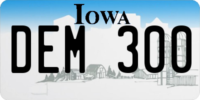 IA license plate DEM300