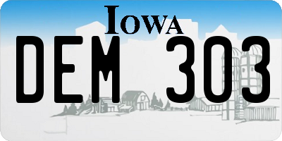 IA license plate DEM303