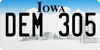 IA license plate DEM305