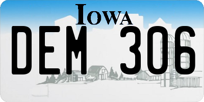 IA license plate DEM306