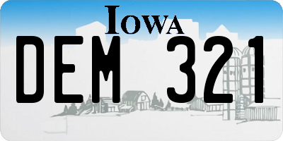 IA license plate DEM321