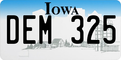 IA license plate DEM325