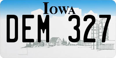 IA license plate DEM327