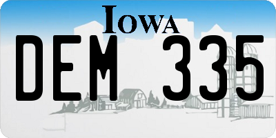 IA license plate DEM335