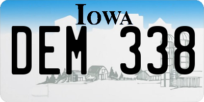 IA license plate DEM338