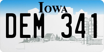 IA license plate DEM341