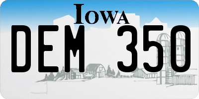 IA license plate DEM350
