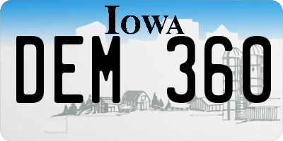IA license plate DEM360