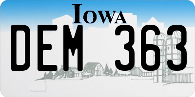 IA license plate DEM363