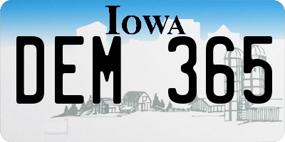IA license plate DEM365